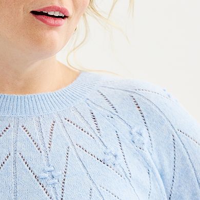 Plus Size Croft & Barrow® Pointelle Sweater