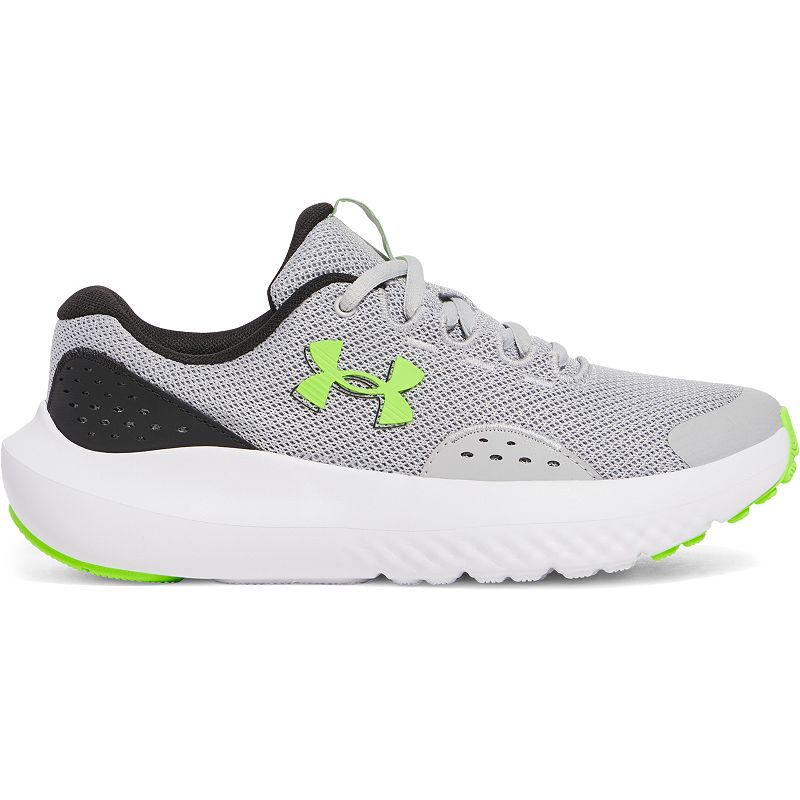 Under Armour Surge 4 Big Kids' Running Shoes, Boy's, Size: 5, Gray Black Green
