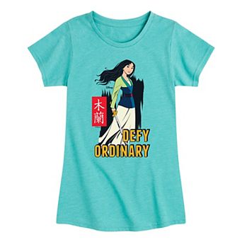 Disney's Girl Long Sleeve Mulan Defy Ordinary Tee