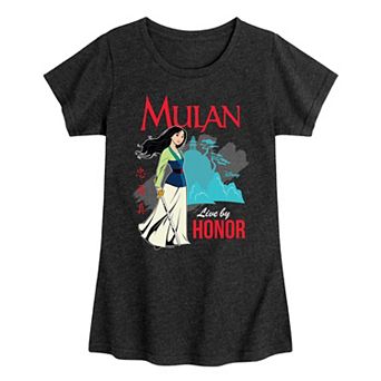 Disney's Girl Long Sleeve Mulan Live By Honor Tee