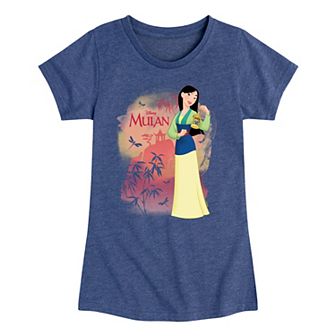 Disney's Girl Long Sleeve Mulan Watercolor Tee