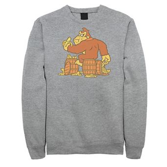 Big & Tall Donkey Kong Eating Bananas Fleece Sweatshirt