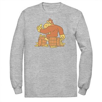 Big & Tall Donkey Kong Eating Bananas Long Sleeve Tee