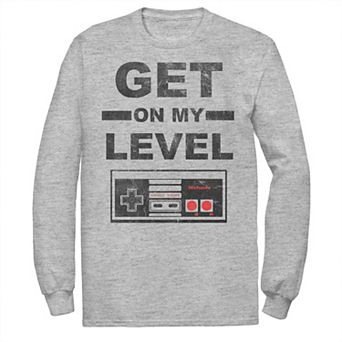 Big & Tall Nintendo Get On My Level Long Sleeve Tee