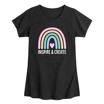 Girls 7-16 Inspire and Create Rainbow Graphic Tee
