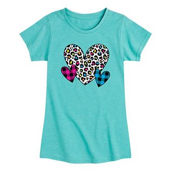 Girls 7-16 Patterned Hearts Graphic Tee