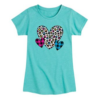 Girls 7-16 Patterned Hearts Graphic Tee