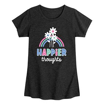 Girls 7-16 Happier Thoughts Graphic Tee