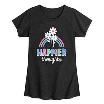 Girls 7-16 Happier Thoughts Graphic Tee