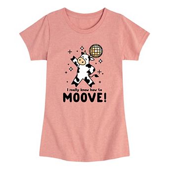 Girls 7-16 Watch Me Moove Disco Cow Graphic Tee