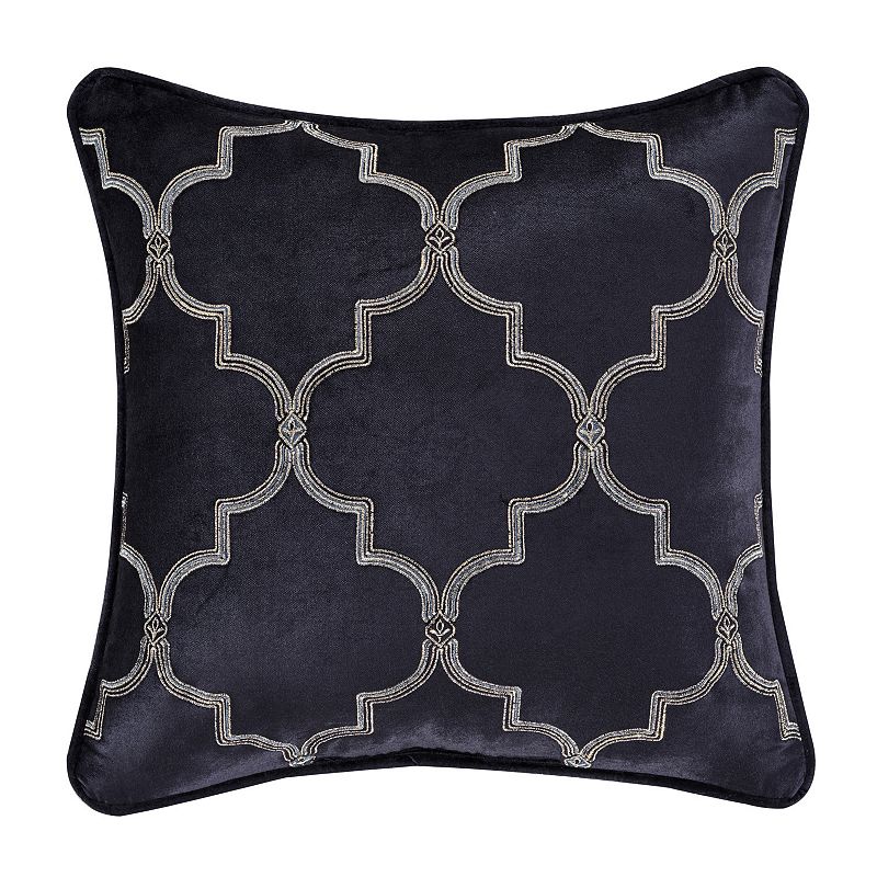 Five Queens Court Manila 18 Square Embellished Decorative Throw Pillow, 