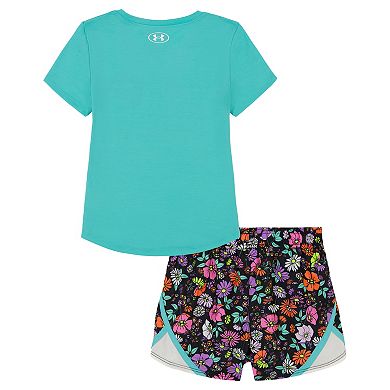 Toddler Girl Under Armour Short Sleeve Graphic Tee & Printed Shorts Set