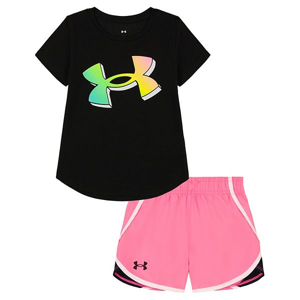 Toddler Girl Under Armour Logo Graphic Tee & Sway Core Shorts Set