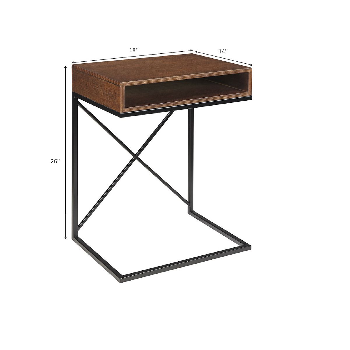 Dimensions of Madison Park Wegner C-Shaped End Table