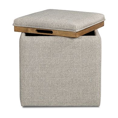 Madison Park Frances Square Storage Ottoman