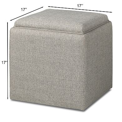 Madison Park Frances Square Storage Ottoman