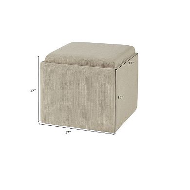 Madison Park Frances Square Storage Ottoman