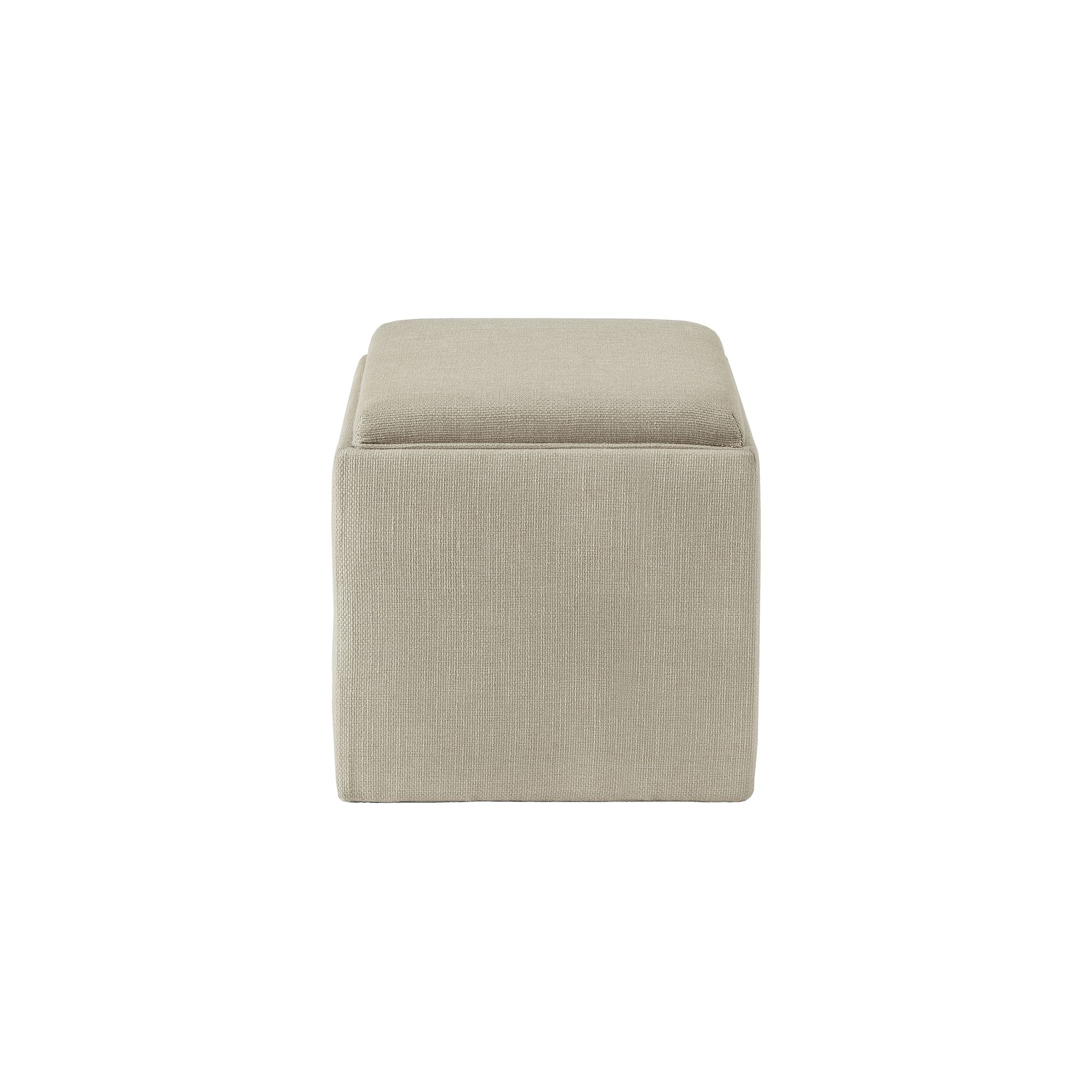 Madison Park Frances Square Storage Ottoman, Oatmeal