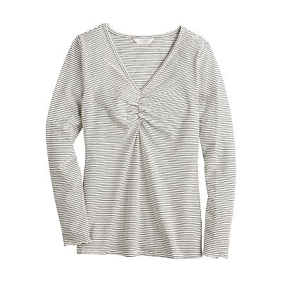 Women's LC Lauren Conrad Long Sleeve Ruched Front V-Neck Top
