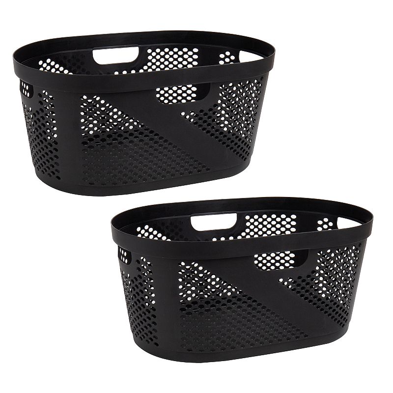 Mind Reader Basket Collection, Laundry Basket, 40 Liter (10Kg/22Lbs) Capacity, Cut Out Handles, Set of 2