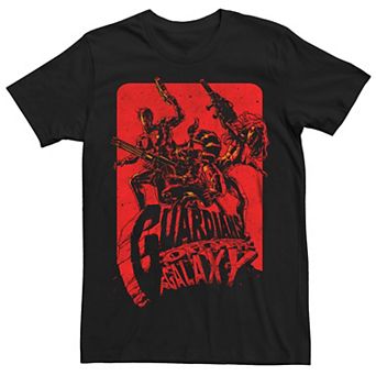 Men's Marvel Guardians Of The Galaxy Red Groupshot Poster Graphic Tee