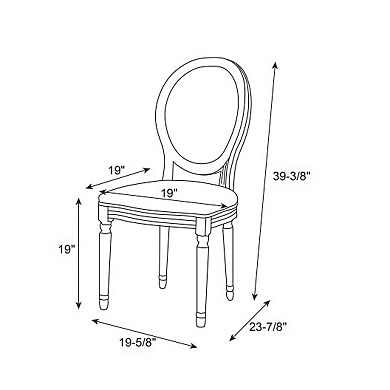 Linon 2-piece Avalon Oval Back Chair Set