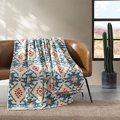 Wrangler Dakota Blue Plush Fleece Blanket