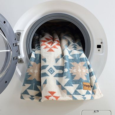 Wrangler Dakota Blue Plush Fleece Blanket