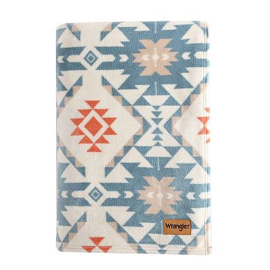 Wrangler Dakota Blue Plush Fleece Blanket