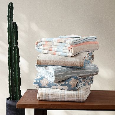Wrangler Dakota Blue Plush Fleece Blanket