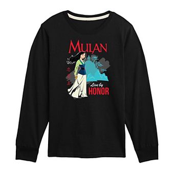 Disney's Mulan Boys 8-20 Live By Honor Long Sleeve Graphic Tee