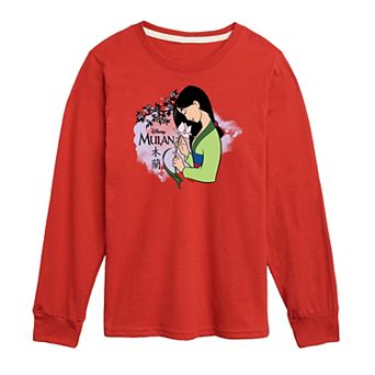 Disney's Mulan Boys 8-20 Blossoms Long Sleeve Graphic Tee
