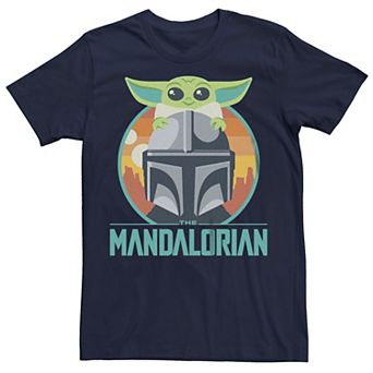 Men's Star Wars The Mandalorian Cute Grogu Rides Graphic Tee