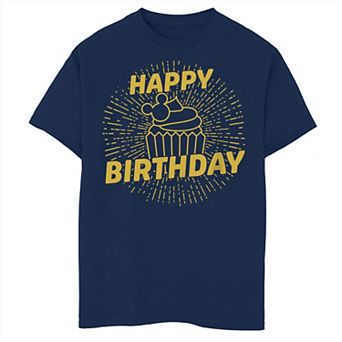 Disney's Mickey Mouse Boys It's My Birthday Mouse Logo Cupcake Tee