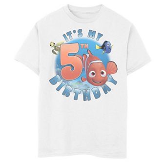Disney/Pixar Finding Nemo Boys Dory & Squirt It's My 5th Birthday Tee