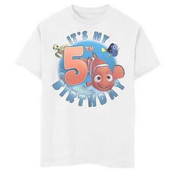 Disney/Pixar Finding Nemo Boys Dory & Squirt It's My 5th Birthday Tee