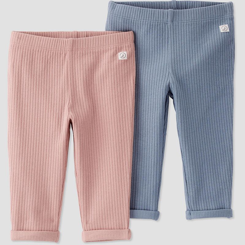 Little Planet by Carter's Organic Baby Girls' 2pk Ribbed Pants - 9M