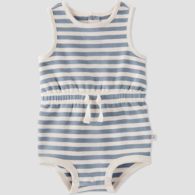 Baby Little Planet by Carter s Striped Organic Cotton Bubble Romper