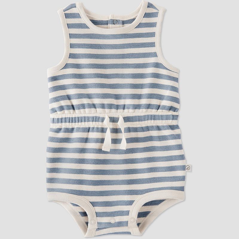 Little Planet by Carter's Organic Baby Striped Romper - Gray 9m
