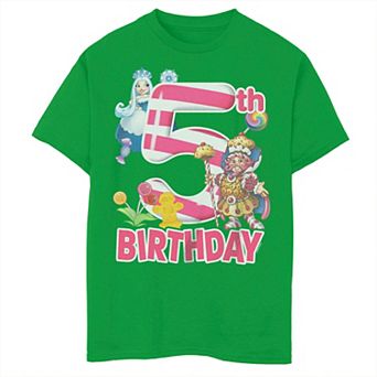 Boys 8-20 Candy Land Retro Queen Frostine King Kandy 5th Birthday Tee