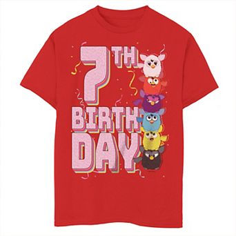 Boys 8-20 Furby 7th Birthday Totem Tee