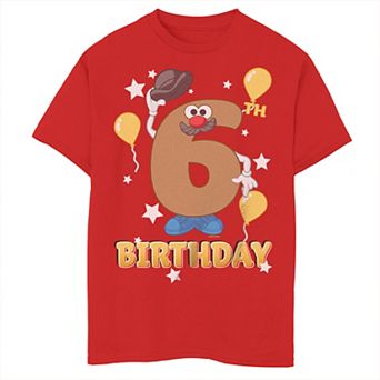 Boys 8-20 Mr. Potato Head 6th Birthday Tee