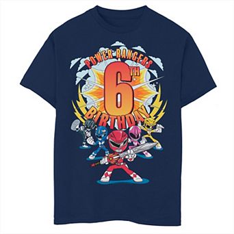 Boys 8-20 Power Rangers Group Shot 6th Birthday Tee
