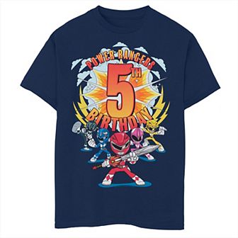 Boys 8-20 Power Rangers Group Shot 5th Birthday Tee