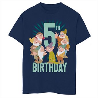 Disney's Snow White & The Seven Dwarfs Boys 8-20 5th Birthday Portrait Husky Tee