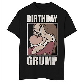 Disney's Snow White & The Seven Dwarfs Boys 8-20 Grumpy Distressed Poster Birthday Husky Tee