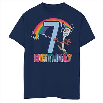 Disney / Pixar Toy Story 4 Boys 8-20 Forky 7th Rainbow Birthday Husky Tee