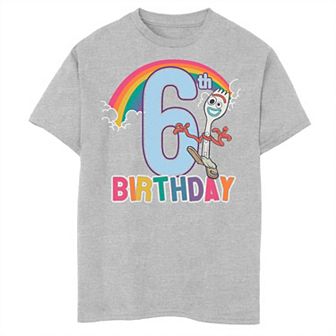 Disney / Pixar Toy Story 4 Boys 8-20 Forky 6th Rainbow Birthday Husky Tee