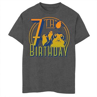 Boys 8-20 Star Wars: The Last Jedi Porgs 7th Birthday Husky Tee