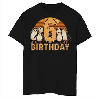 Boys 8-20 Star Wars: The Last Jedi Retro Porg 6th Birthday Husky Tee